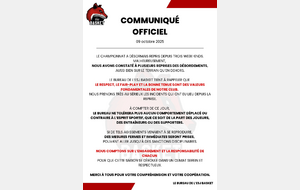 Communiqué officiel sur les comportements