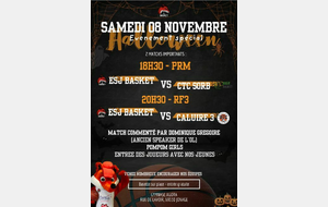Matchs du 8 novembre Journée Halloween