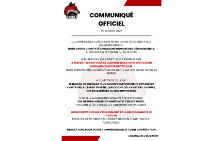 Communiqué officiel sur les comportements