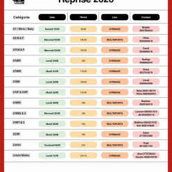 Dates de reprise des entraînements – Saison 2026-2027